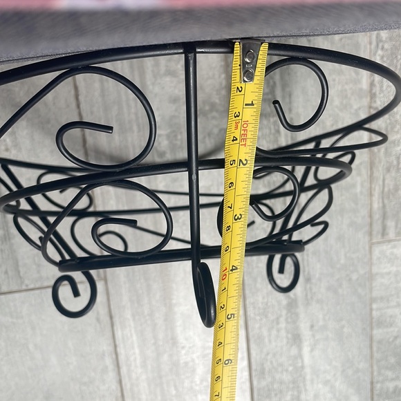 Fruit-ball Curly Metallic Work Holder Wire Base Ball Dish Art Wide Plate Bowl - Picture 4 of 9